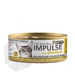 Mousse sin cereales para gatos adultos “The Natural Impulse” pollo 85gr