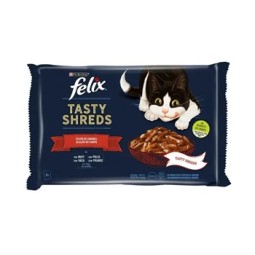 Felix Tasty Shreds Selecciones Favoritas Festin Carnes 80 gr - Azul (4u)